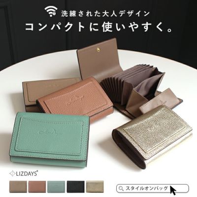 三つ折り財布 ベージュとネイビー キャンバスとレザー 栃木レザー 財布 三つ折り メンズ レディース 日本製 本革 牛革